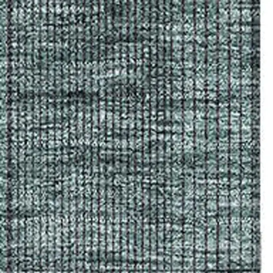 Teal And Gray Striped Washable Area Rug With UV Protection Photo 3