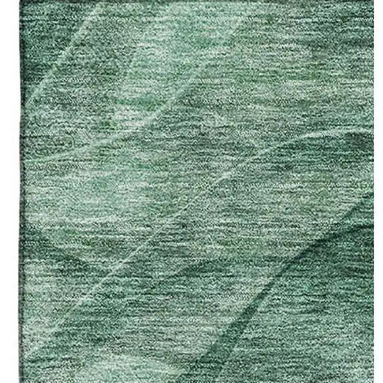 Teal And Green Abstract Washable Area Rug With UV Protection Photo 2