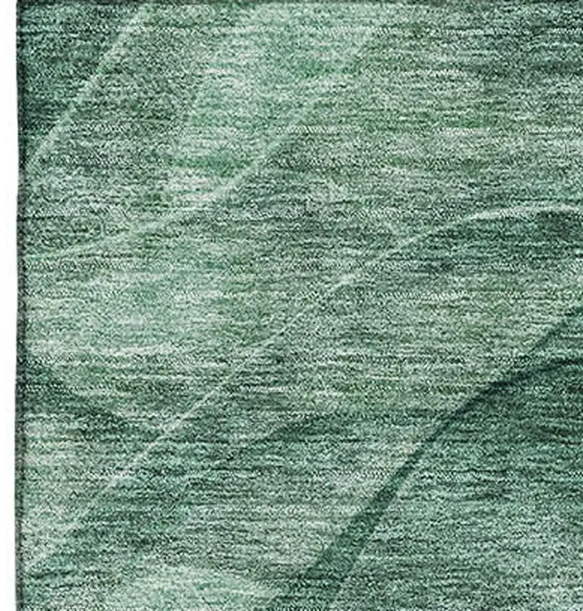 Teal And Green Abstract Washable Area Rug With UV Protection Photo 2