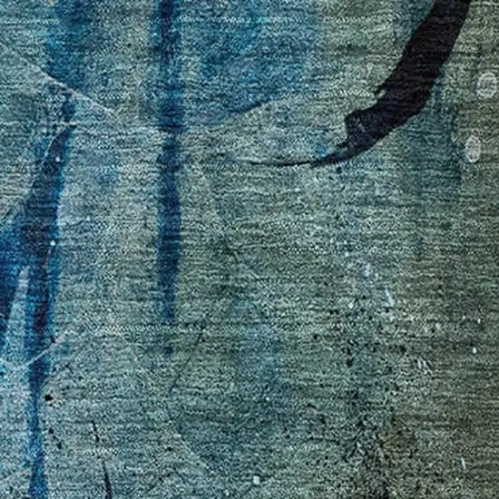 Teal And Green Abstract Washable Area Rug With UV Protection Photo 3