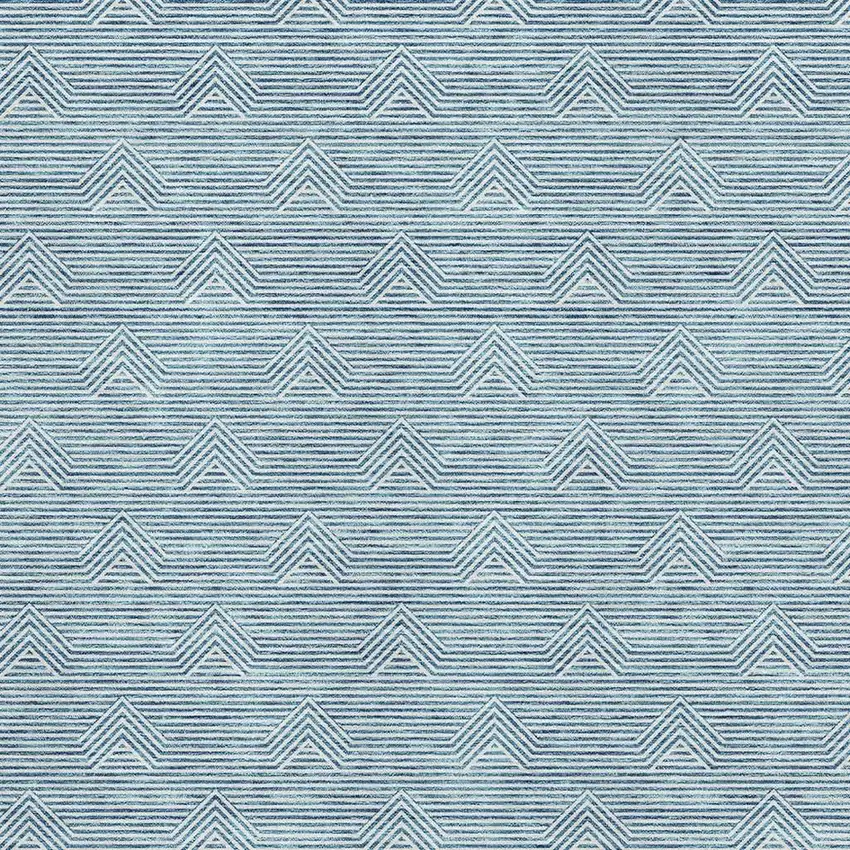 Teal And Ivory Abstract Geometric Washable Area Rug With UV Protection Photo 4