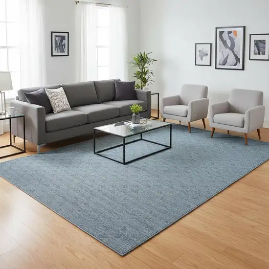 Teal And Ivory Abstract Geometric Washable Area Rug With UV Protection Photo 2