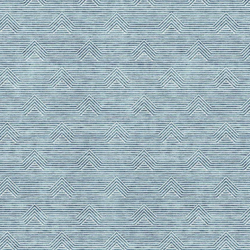 Teal And Ivory Abstract Geometric Washable Area Rug With UV Protection Photo 4