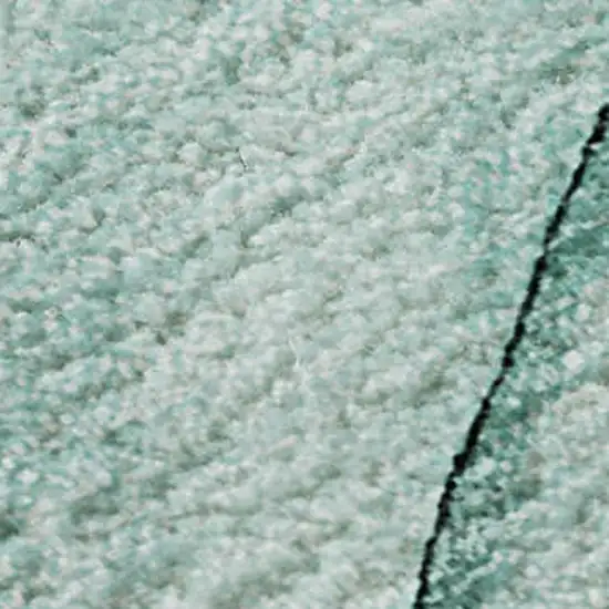 Teal And Ivory Abstract Washable Area Rug With UV Protection Photo 4