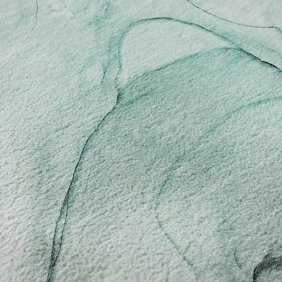 Teal And Ivory Abstract Washable Area Rug With UV Protection Photo 3