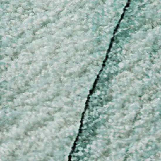 Teal And Ivory Abstract Washable Area Rug With UV Protection Photo 4