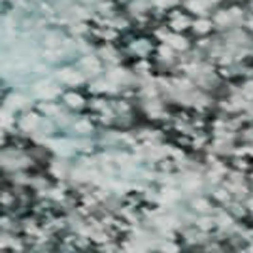 Teal And Ivory Abstract Washable Area Rug With UV Protection Photo 7