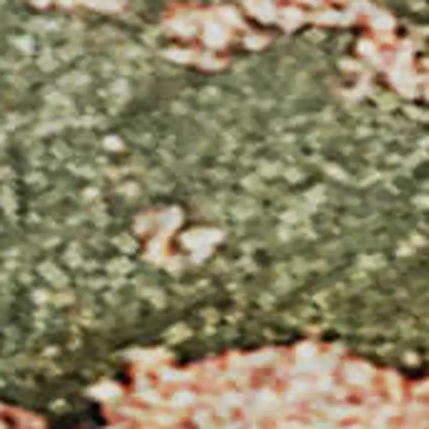 Teal And Ivory Abstract Washable Area Rug With UV Protection Photo 4