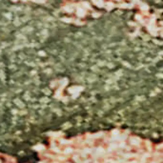 Teal And Ivory Abstract Washable Area Rug With UV Protection Photo 4