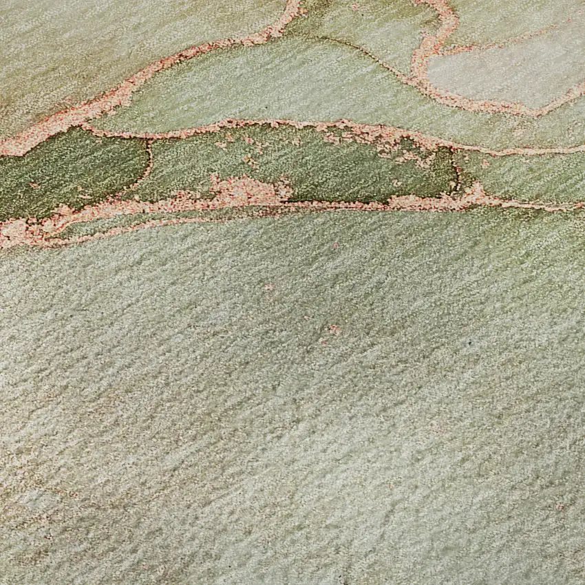 Teal And Ivory Abstract Washable Area Rug With UV Protection Photo 3