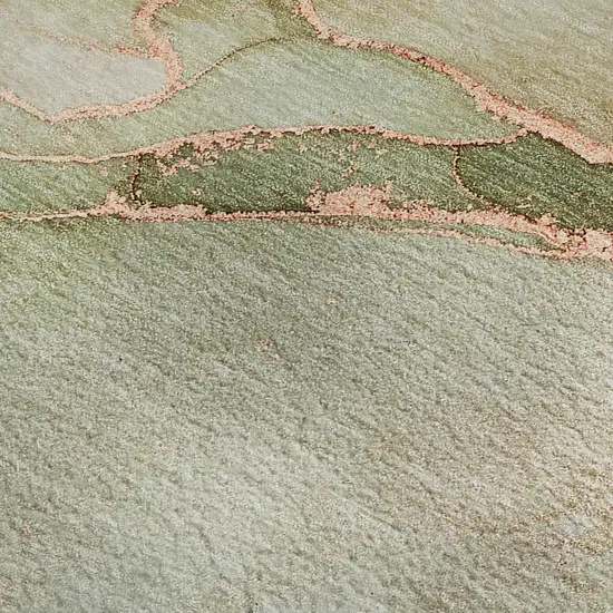 Teal And Ivory Abstract Washable Area Rug With UV Protection Photo 7