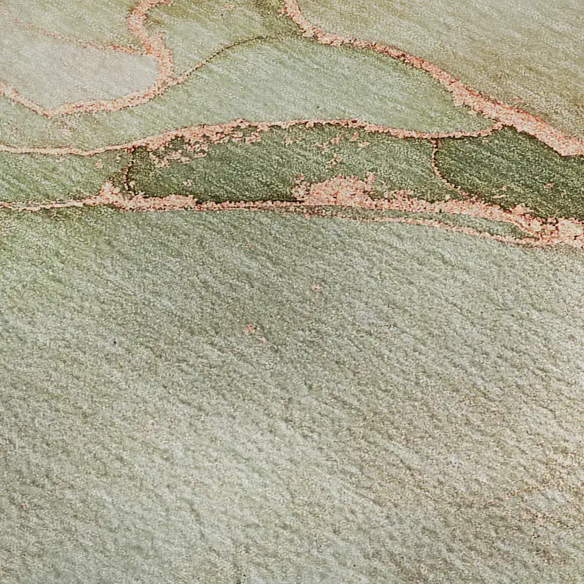 Teal And Ivory Abstract Washable Area Rug With UV Protection Photo 7