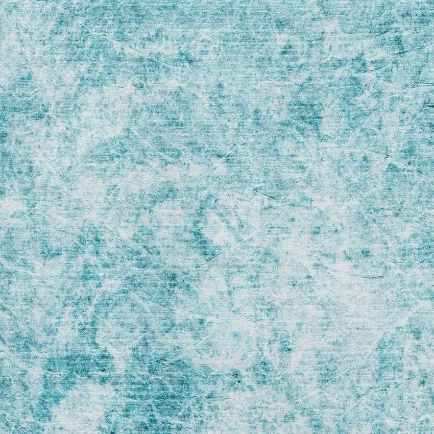 Teal And Ivory Abstract Washable Area Rug With UV Protection Photo 3