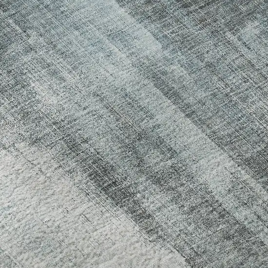 Teal And Ivory Abstract Washable Area Rug With UV Protection Photo 9