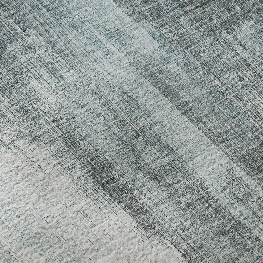 Teal And Ivory Abstract Washable Area Rug With UV Protection Photo 9