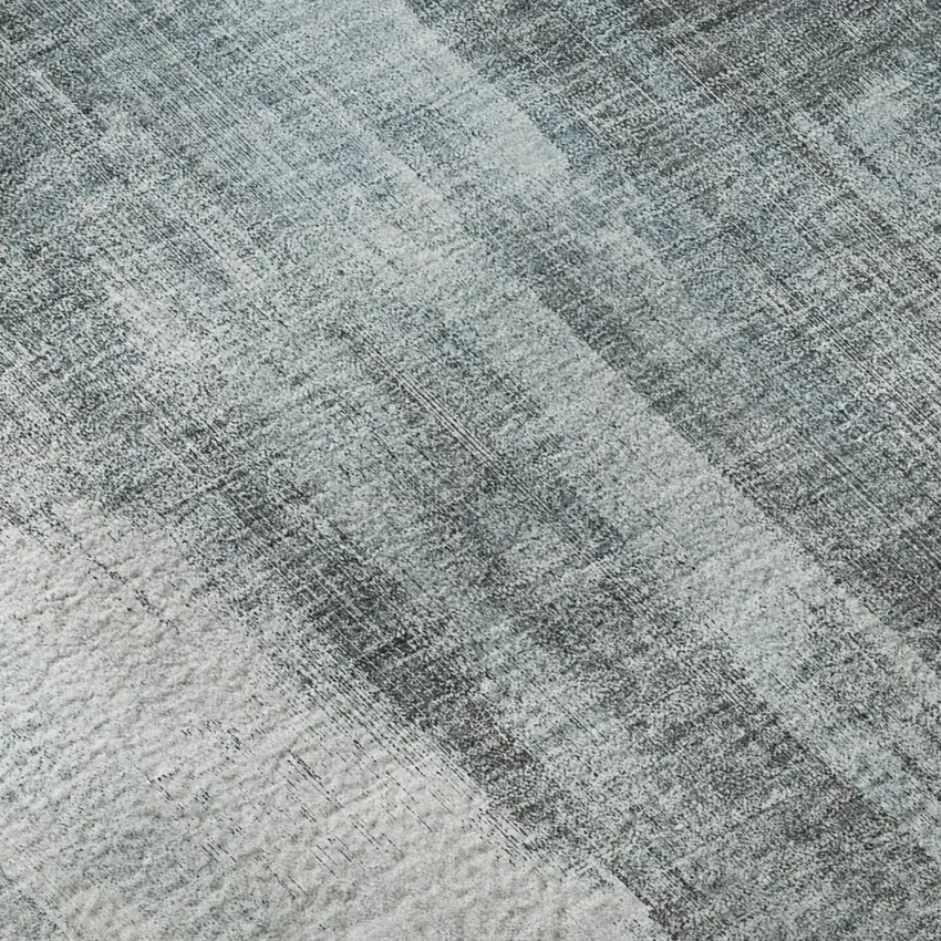 Teal And Ivory Abstract Washable Area Rug With UV Protection Photo 9