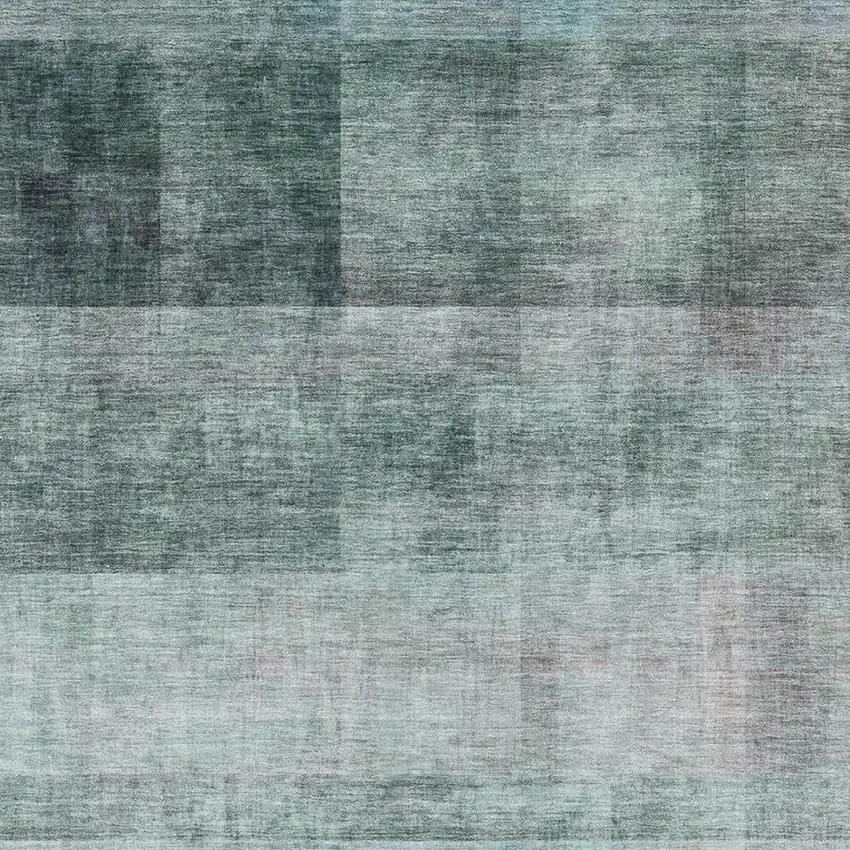 Teal And Ivory Abstract Washable Area Rug With UV Protection Photo 3