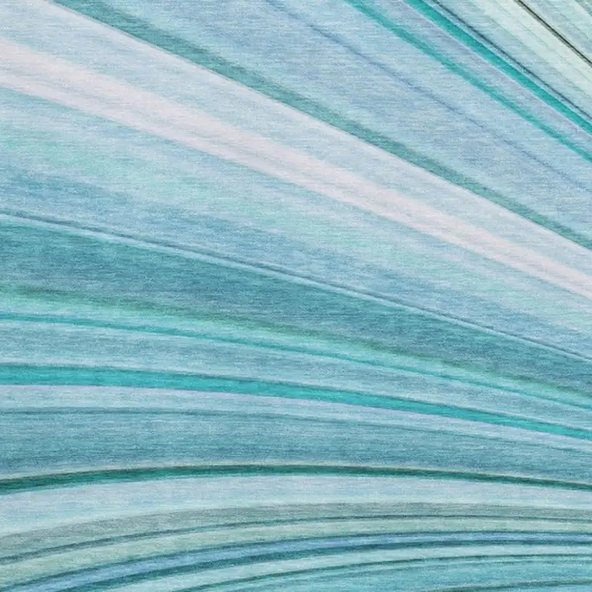 Teal And Ivory Abstract Washable Area Rug With UV Protection Photo 8