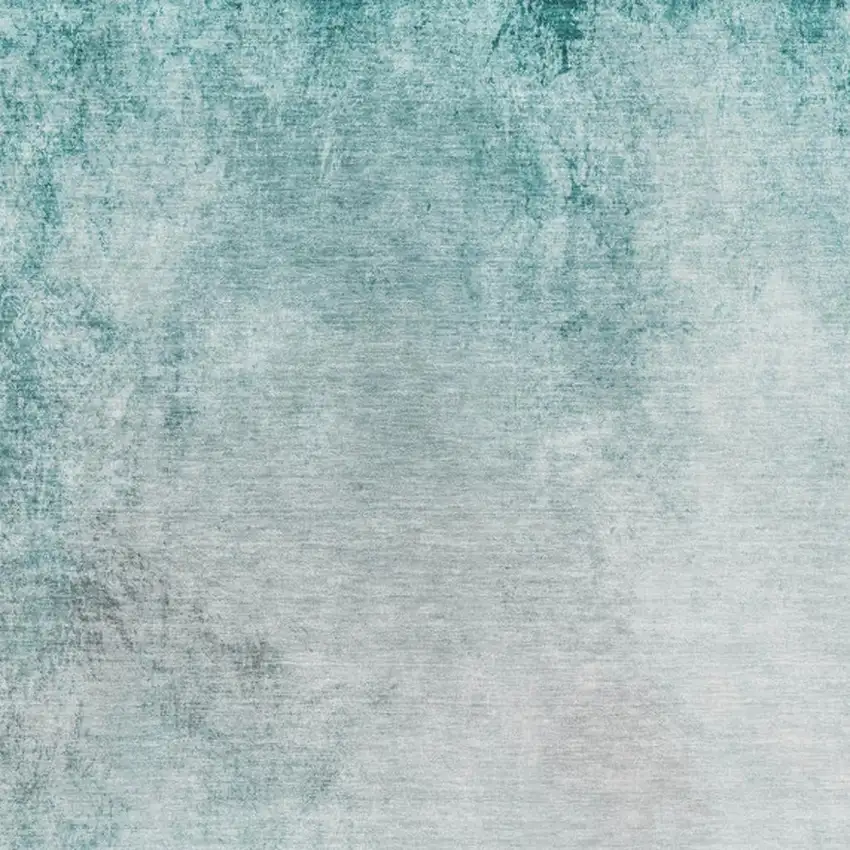 Teal And Ivory Abstract Washable Area Rug With UV Protection Photo 3