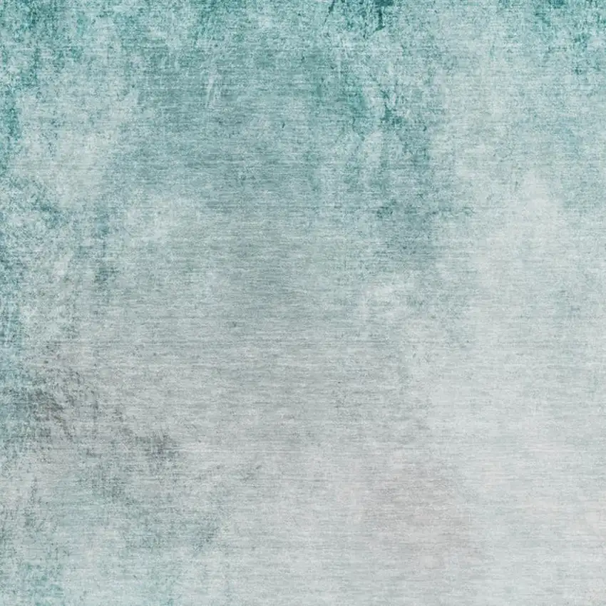 Teal And Ivory Abstract Washable Area Rug With UV Protection Photo 9