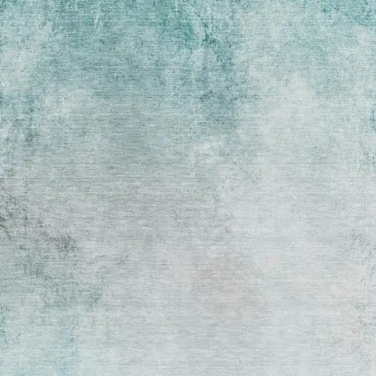 Teal And Ivory Abstract Washable Area Rug With UV Protection Photo 7