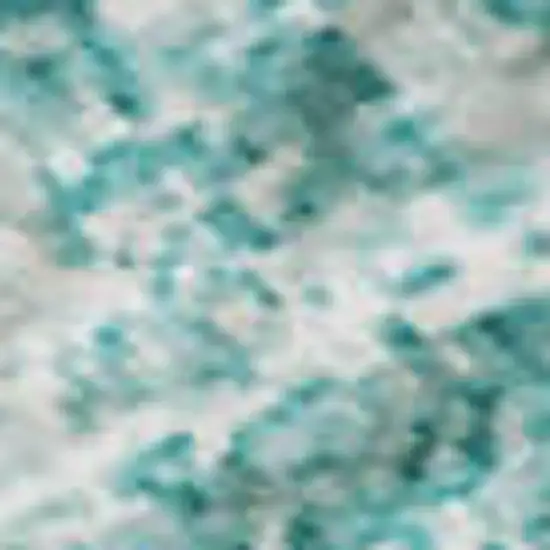 Teal And Ivory Abstract Washable Area Rug With UV Protection Photo 2