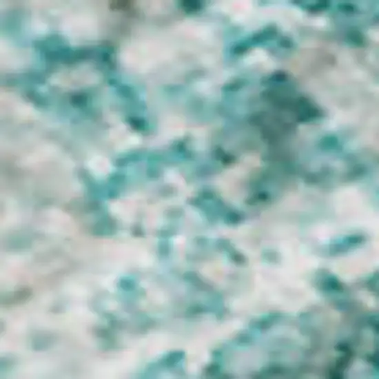 Teal And Ivory Abstract Washable Area Rug With UV Protection Photo 2