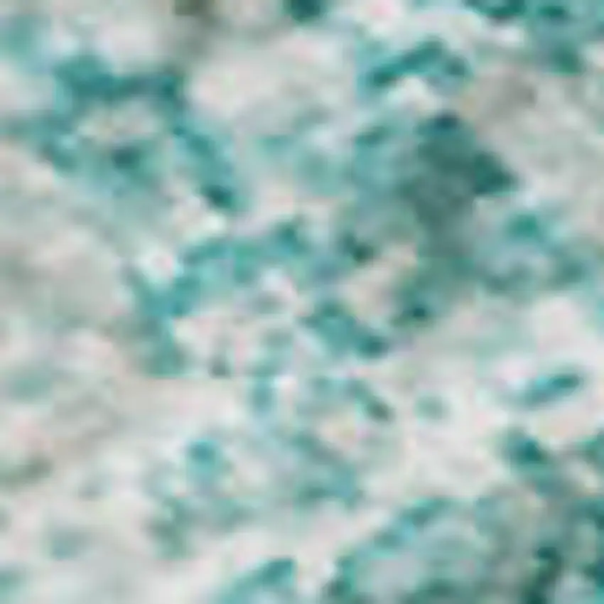 Teal And Ivory Abstract Washable Area Rug With UV Protection Photo 2