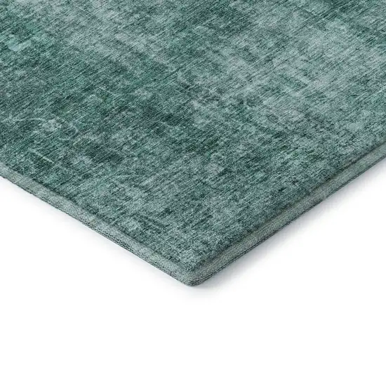 Teal And Ivory Abstract Washable Area Rug With UV Protection Photo 7