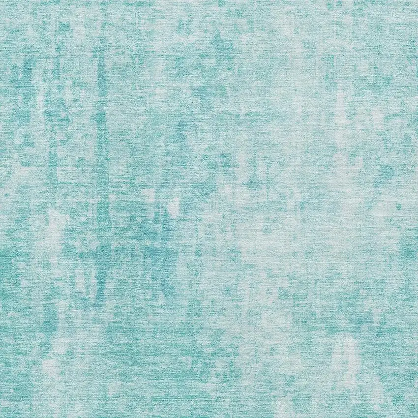 Teal And Ivory Abstract Washable Area Rug With UV Protection Photo 9