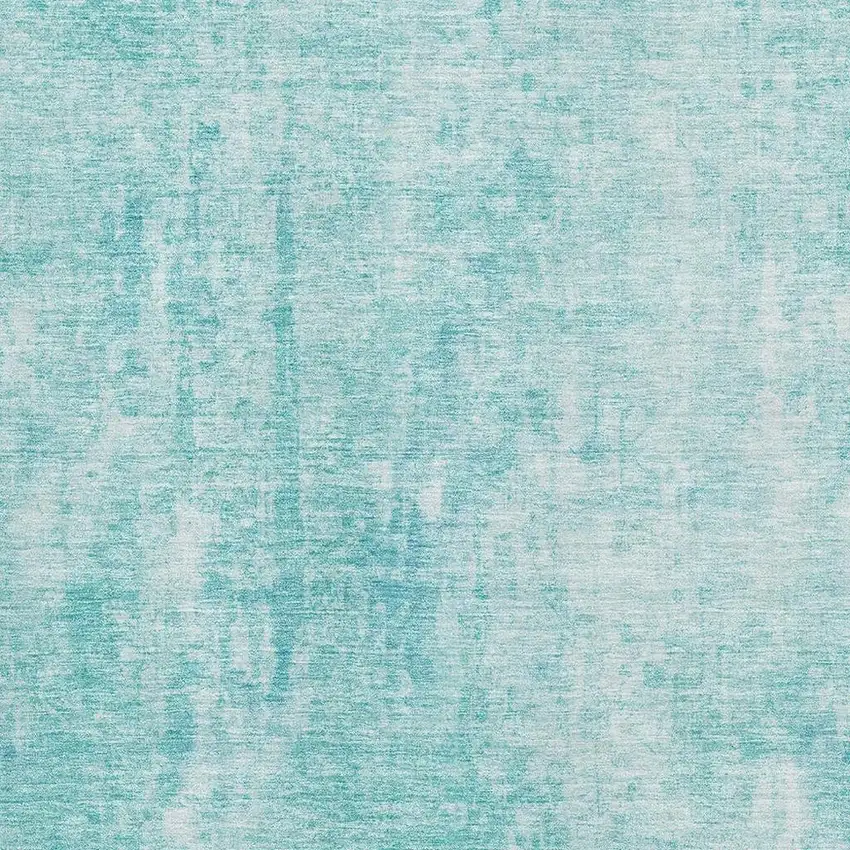 Teal And Ivory Abstract Washable Area Rug With UV Protection Photo 9