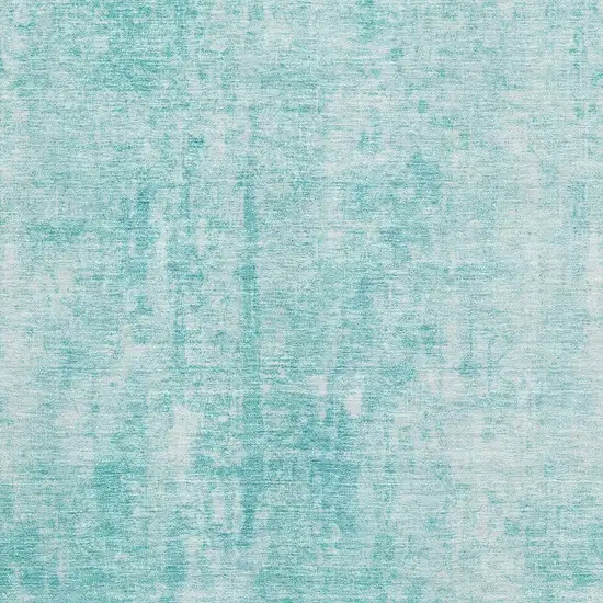 Teal And Ivory Abstract Washable Area Rug With UV Protection Photo 7