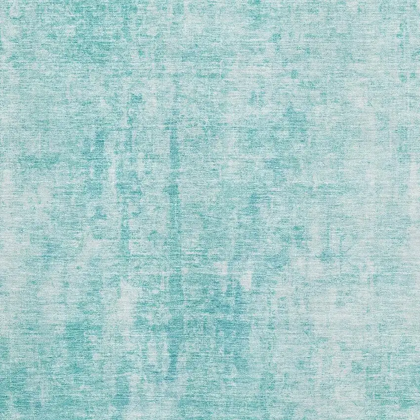 Teal And Ivory Abstract Washable Area Rug With UV Protection Photo 7