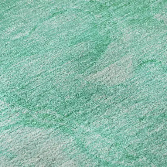 Teal And Ivory Abstract Washable Area Rug With UV Protection Photo 9