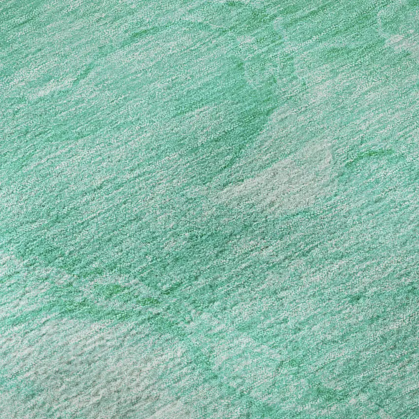 Teal And Ivory Abstract Washable Area Rug With UV Protection Photo 9