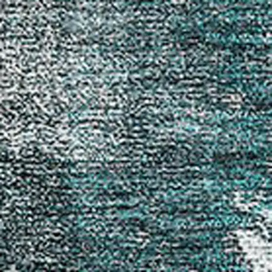Teal And Ivory Abstract Washable Area Rug With UV Protection Photo 3