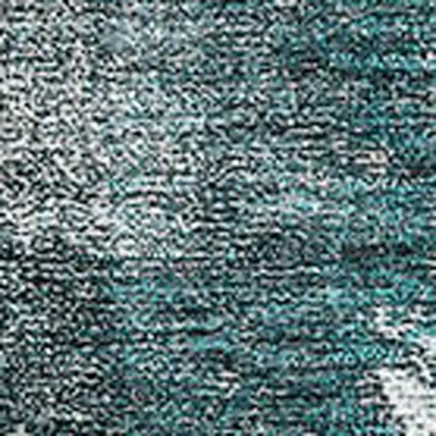 Teal And Ivory Abstract Washable Area Rug With UV Protection Photo 3