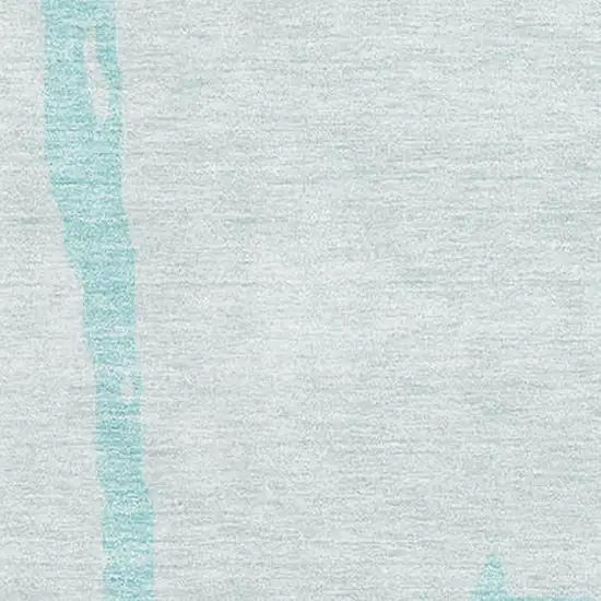 Teal And Ivory Abstract Washable Area Rug With UV Protection Photo 2