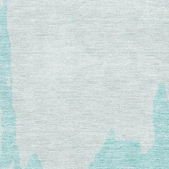 Teal And Ivory Abstract Washable Area Rug With UV Protection Photo 2