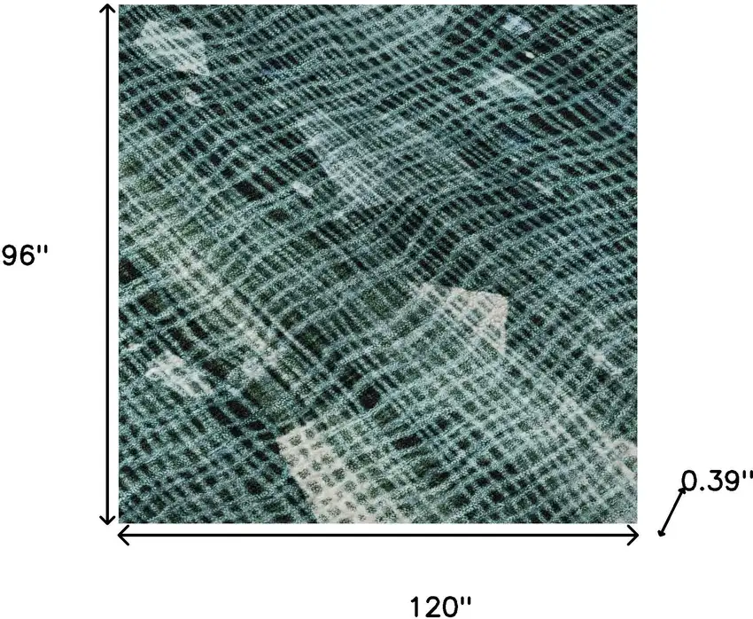 Teal And Ivory Abstract Washable Area Rug With UV Protection Photo 9