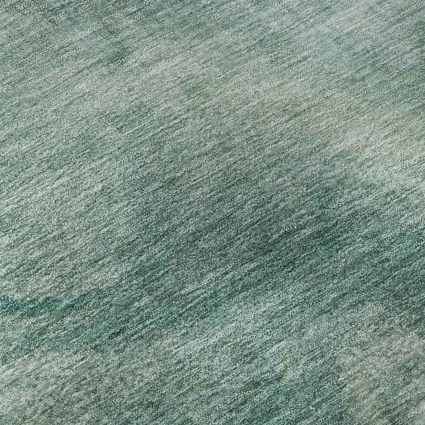 Teal And Ivory Abstract Washable Area Rug With UV Protection Photo 8