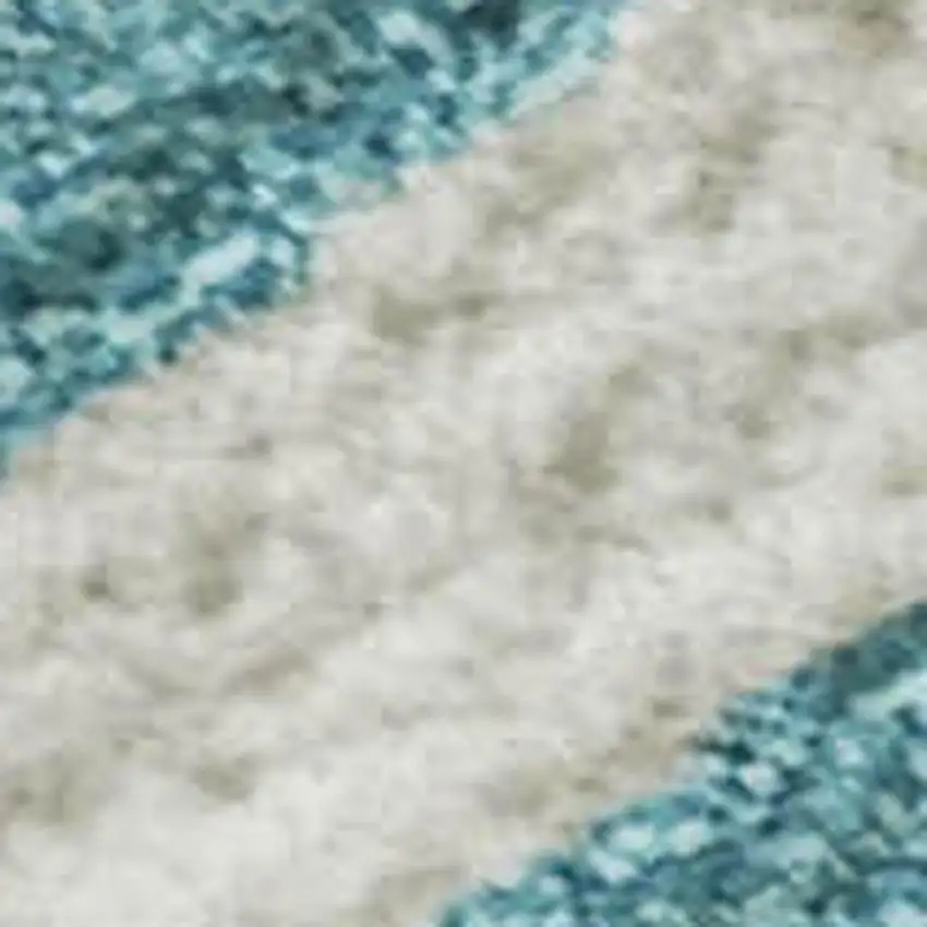 Teal And Ivory Animal Print Washable Area Rug With UV Protection Photo 2