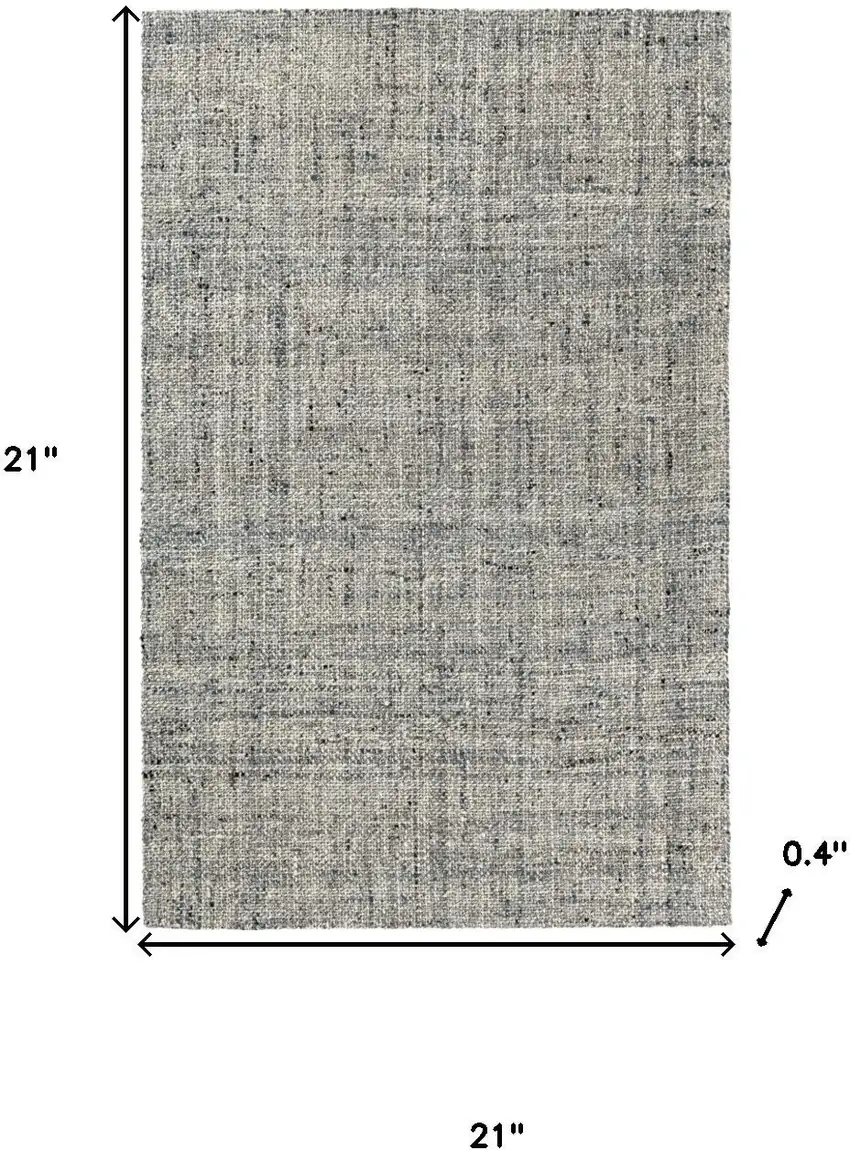 Teal And Ivory Checkered Hand Woven Area Rug Photo 3