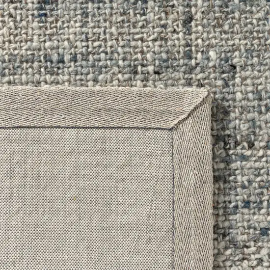 Teal And Ivory Checkered Hand Woven Area Rug Photo 9