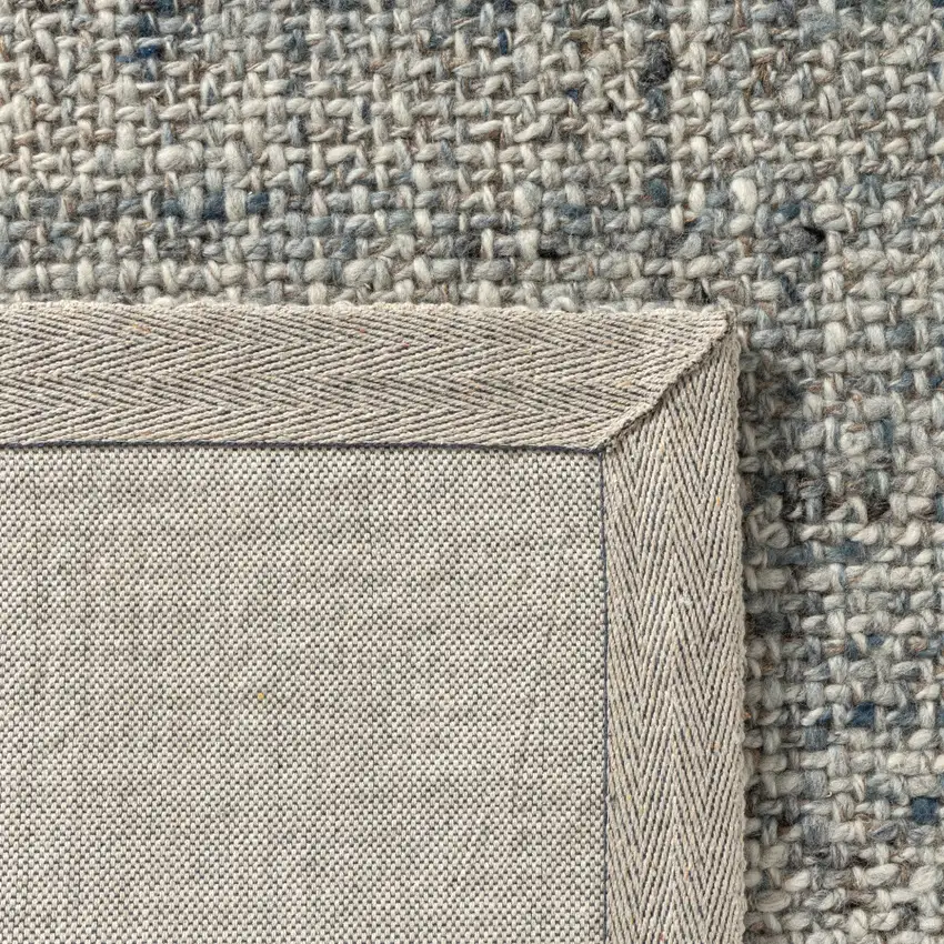 Teal And Ivory Checkered Hand Woven Area Rug Photo 9