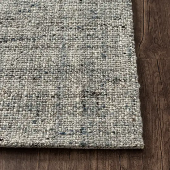 Teal And Ivory Checkered Hand Woven Area Rug Photo 9