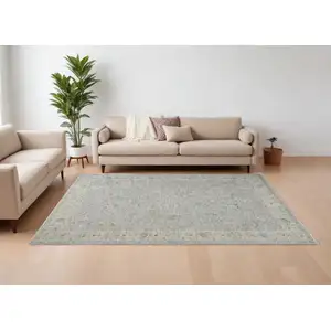 Photo of Teal And Ivory Floral Area Rug