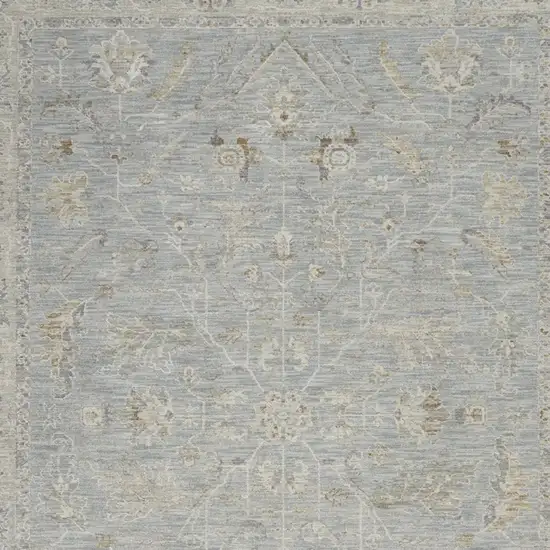 Teal And Ivory Floral Area Rug Photo 8
