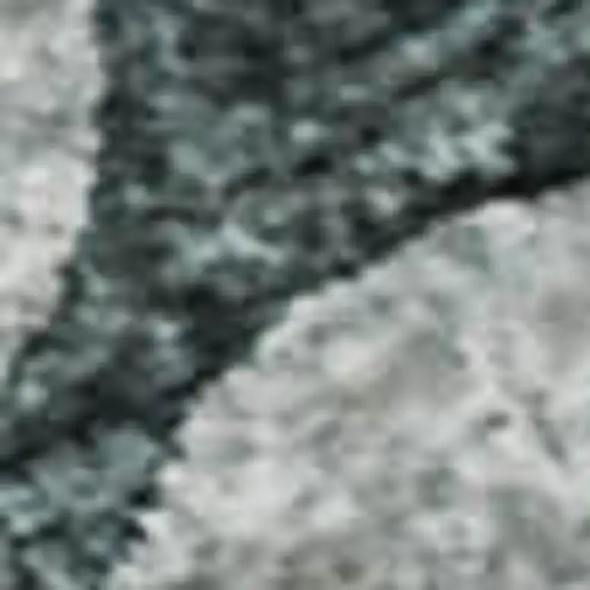 Teal And Ivory Floral Washable Area Rug With UV Protection Photo 2