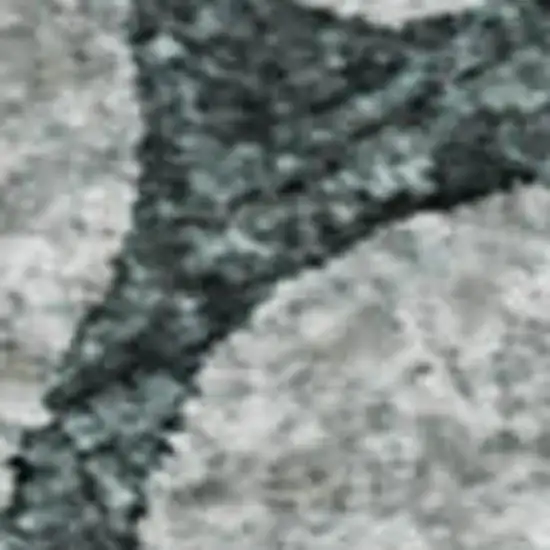 Teal And Ivory Floral Washable Area Rug With UV Protection Photo 3